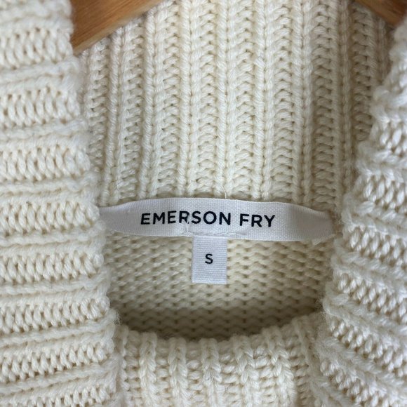 Emerson Fry Mila Womens Ivory Wool Turtleneck Pullover Sweater Size Small - Picture 6 of 8